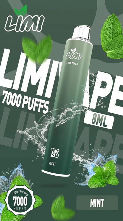 【LIMI】7000口拋棄式電子煙 吸氣即亮LED燈條 8ml 650mAh可充電 3.5%尼古丁鹽 冰感水果系列 現貨秒發:圖片 2