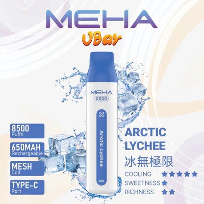 【MEHA VBar】魅嗨小白條 8500口拋棄式電子煙 650mAh可充電 3%丁鹽 冰爽水果系列 現貨秒發:圖片 8